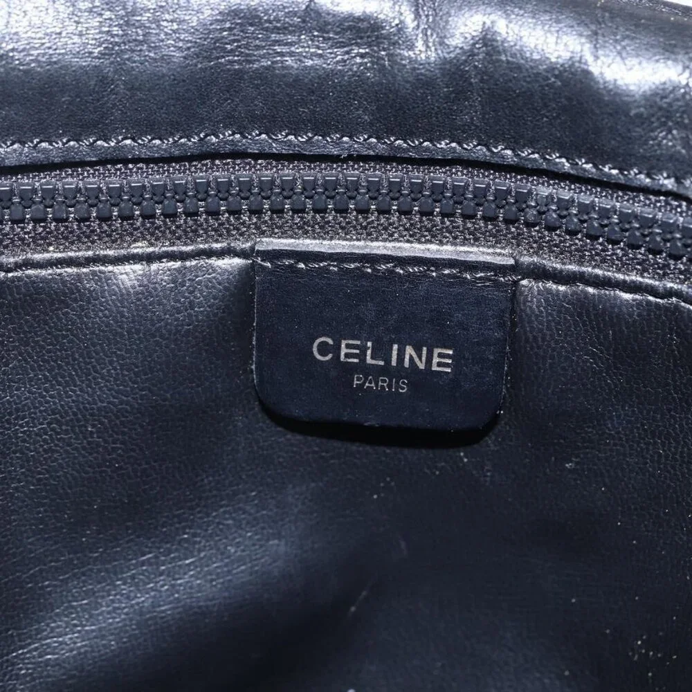 Authentic CELINE Shoulder Bag Leather Black Gold - Picture 7 of 16